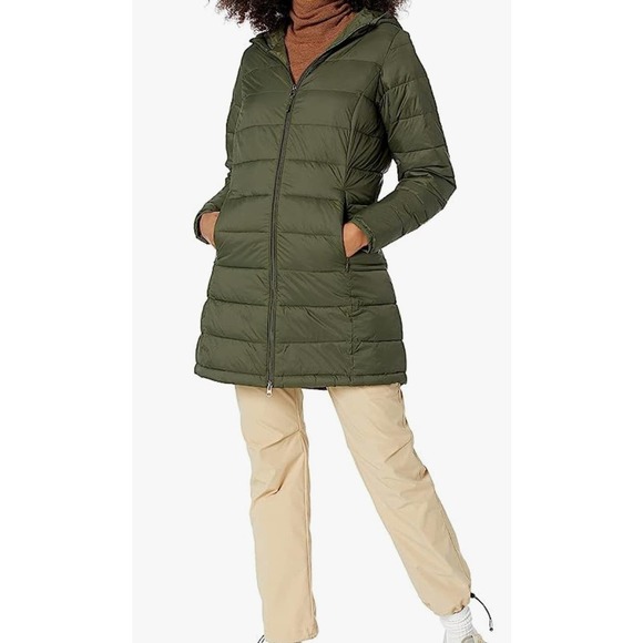 Amazon Essentials Women's Lightweight Water-Resistant Hooded Puffer Coat Sz L - Picture 1 of 6